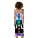 Chakras Of The Universe Print Slim Fit Midi Cami Dress