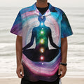 Chakras Of The Universe Print Textured Short Sleeve Shirt