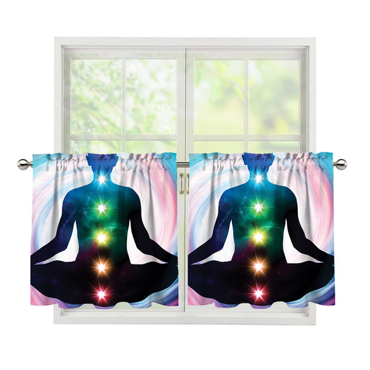 Chakras Of The Universe Print Tier Curtains