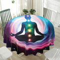 Chakras Of The Universe Print Waterproof Round Tablecloth
