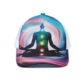 Chakras Of The Universe Print White Mesh Trucker Hat
