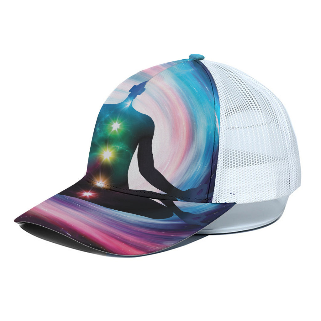 Chakras Of The Universe Print White Mesh Trucker Cap