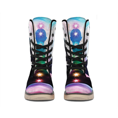 Chakras Of The Universe Print Winter Boots