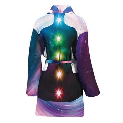 Chakras Of The Universe Print Women's Bathrobe