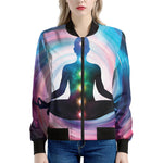Chakras Of The Universe Print Women's Bomber Jacket