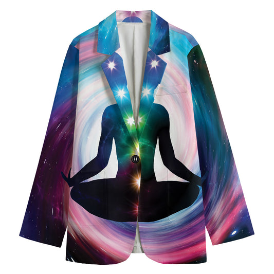 Chakras Of The Universe Print Women's Cotton Blazer