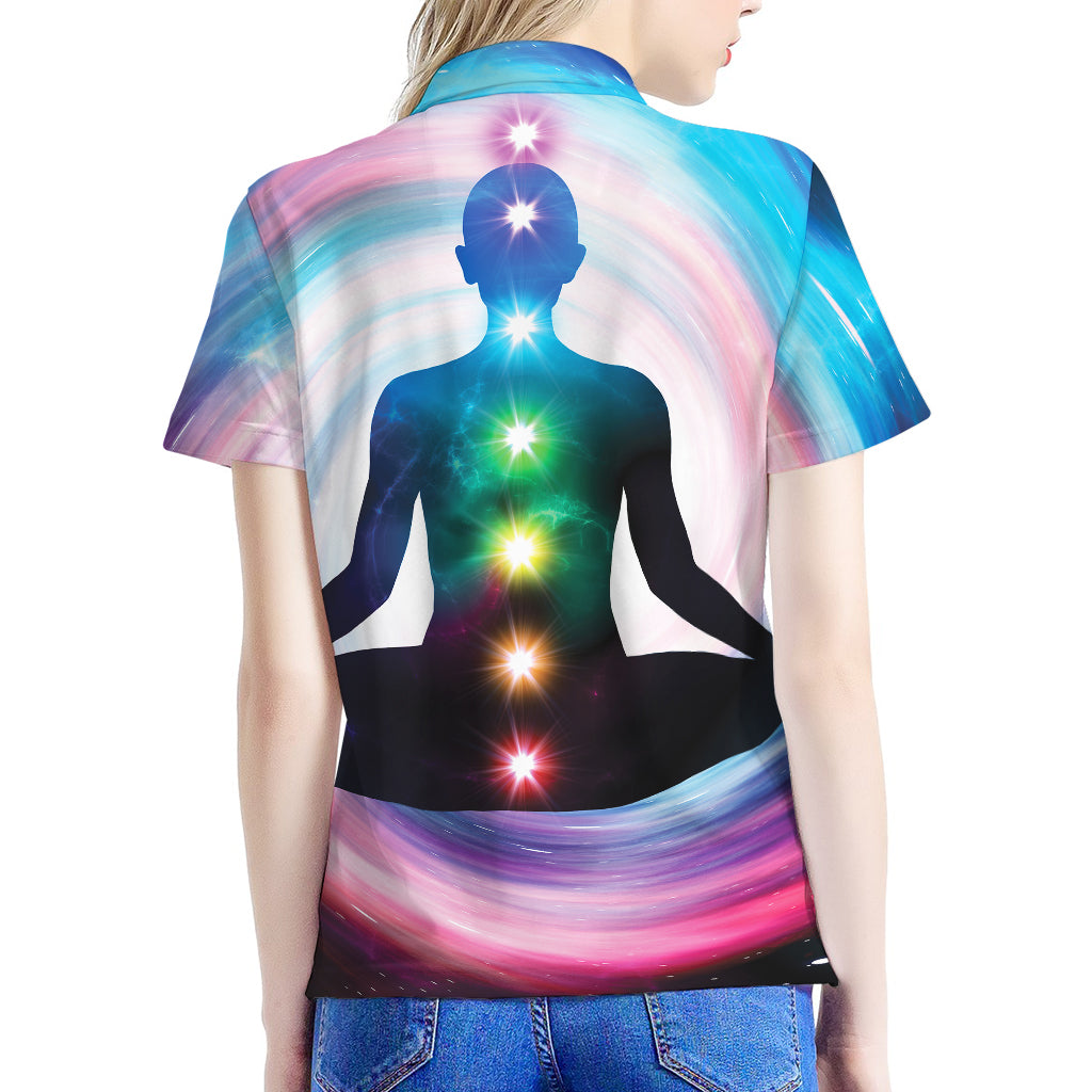 Chakras Of The Universe Print Women's Polo Shirt