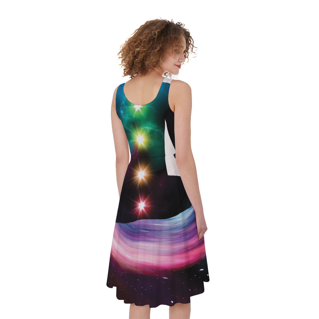 Chakras Of The Universe Print Women's Sleeveless Dress