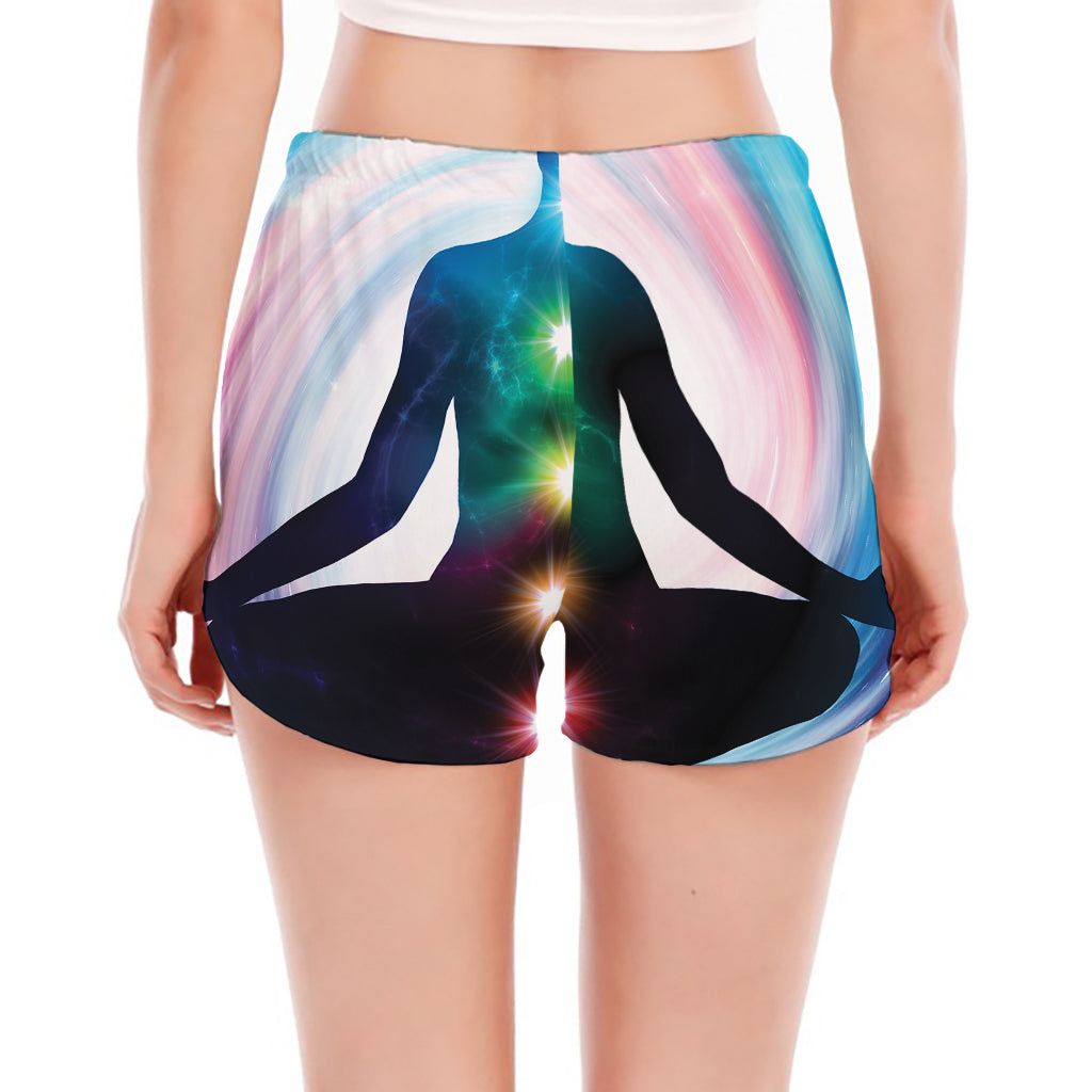 Chakras Of The Universe Print Women's Split Running Shorts
