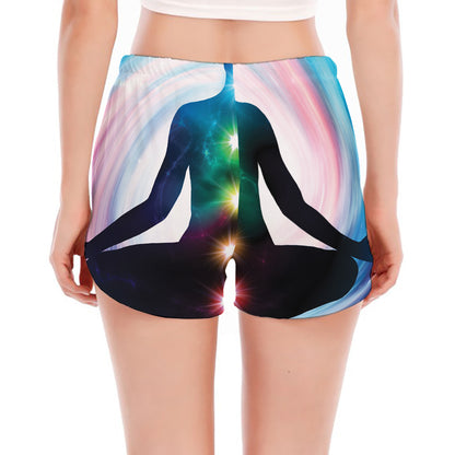 Chakras Of The Universe Print Women's Split Running Shorts