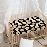 Champignon Mushroom Pattern Print Baby Crib Sheet