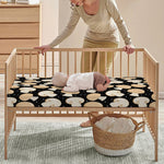 Champignon Mushroom Pattern Print Baby Crib Sheet