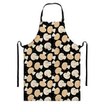 Champignon Mushroom Pattern Print Bib Apron With Pocket