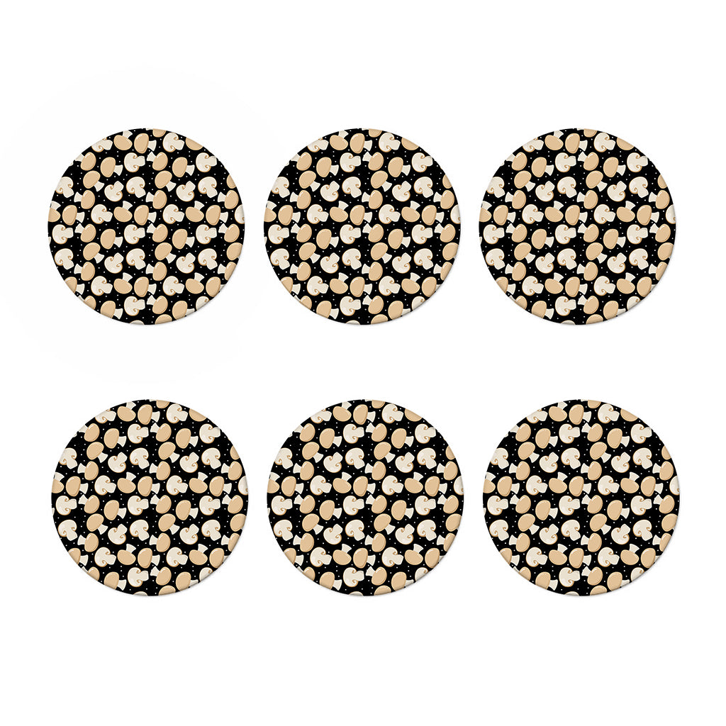 Champignon Mushroom Pattern Print Coaster Set