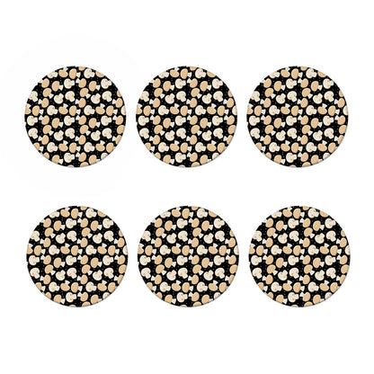 Champignon Mushroom Pattern Print Coaster Set