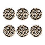 Champignon Mushroom Pattern Print Coaster Set