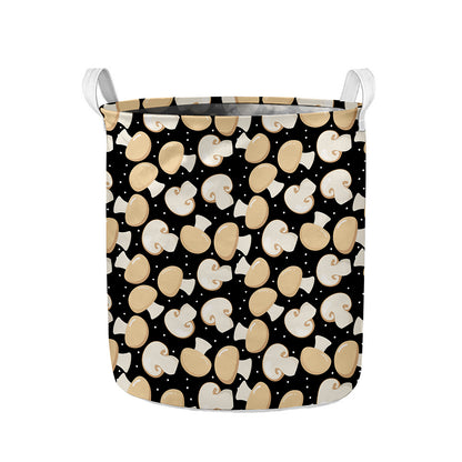 Champignon Mushroom Pattern Print Collapsible Laundry Basket