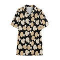 Champignon Mushroom Pattern Print Cotton Hawaiian Shirt