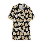 Champignon Mushroom Pattern Print Cotton Hawaiian Shirt