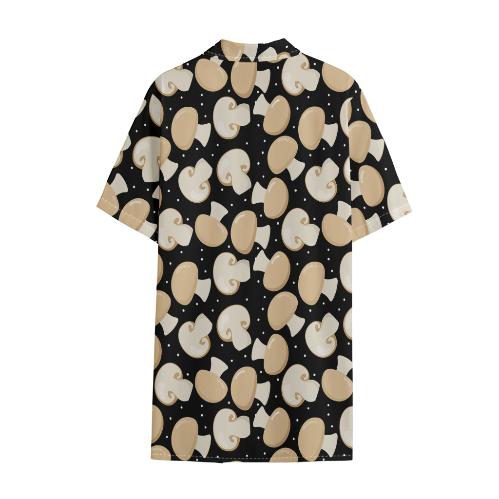 Champignon Mushroom Pattern Print Cotton Hawaiian Shirt