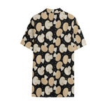 Champignon Mushroom Pattern Print Cotton Hawaiian Shirt
