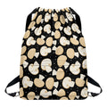 Champignon Mushroom Pattern Print Drawstring Backpack