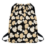 Champignon Mushroom Pattern Print Drawstring Backpack