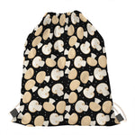 Champignon Mushroom Pattern Print Drawstring Bag