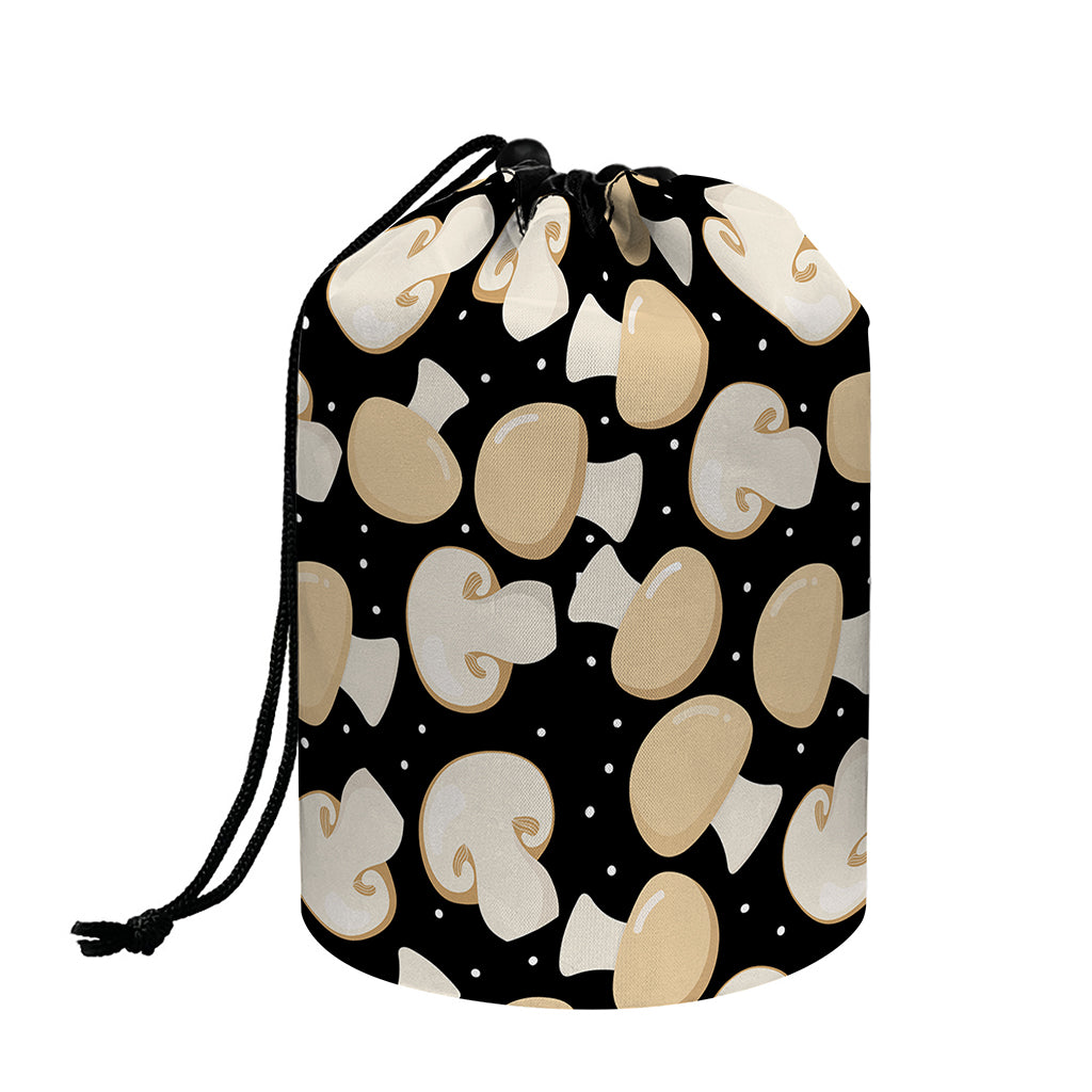 Champignon Mushroom Pattern Print Drawstring Makeup Bag