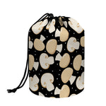 Champignon Mushroom Pattern Print Drawstring Makeup Bag