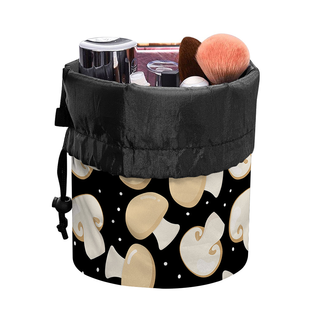 Champignon Mushroom Pattern Print Drawstring Makeup Bag