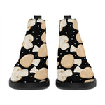 Champignon Mushroom Pattern Print Flat Ankle Boots