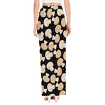 Champignon Mushroom Pattern Print High Slit Maxi Skirt