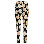Champignon Mushroom Pattern Print High-Waisted Pocket Leggings