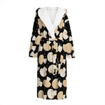 Champignon Mushroom Pattern Print Hooded Bathrobe