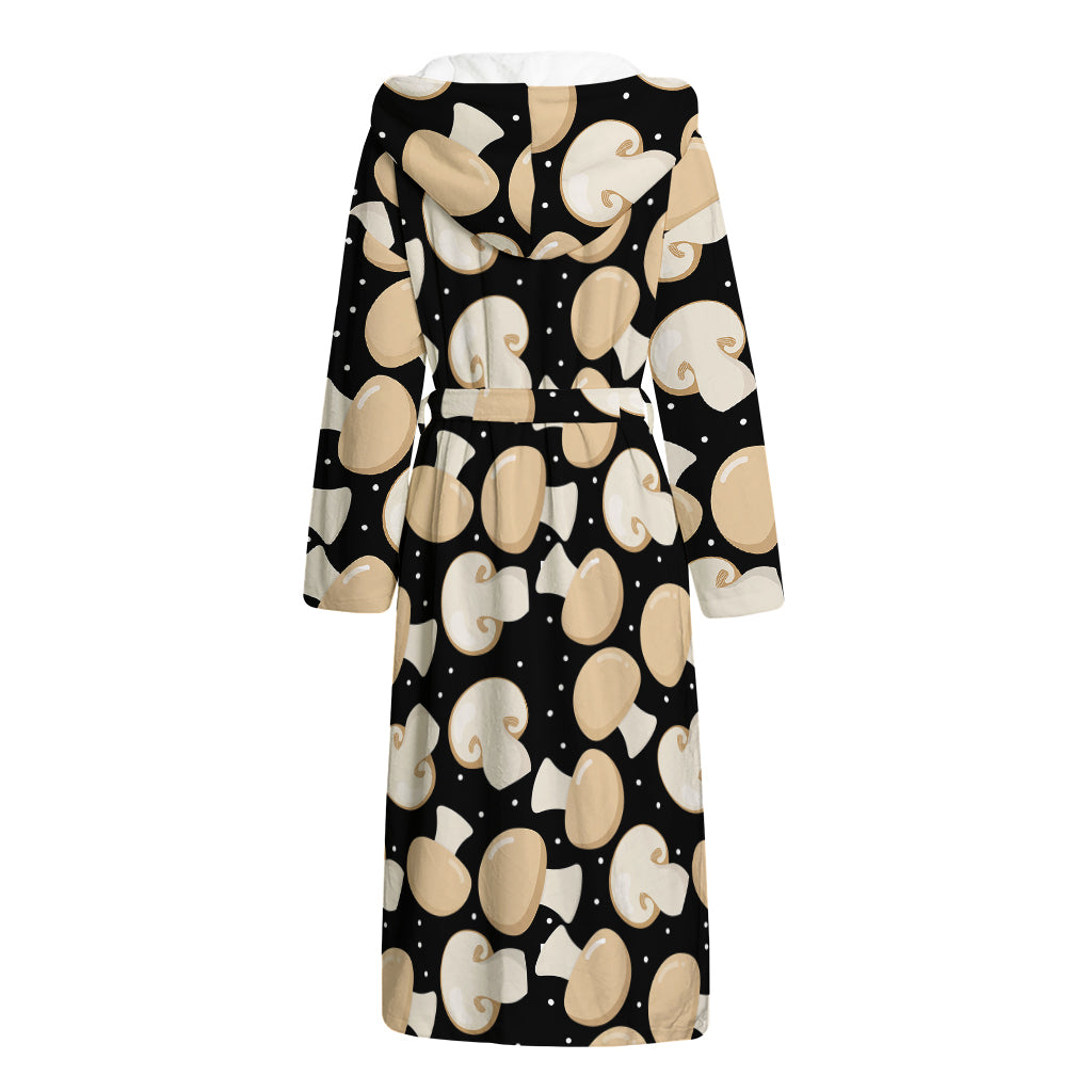 Champignon Mushroom Pattern Print Hooded Bathrobe