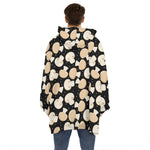 Champignon Mushroom Pattern Print Hoodie Blanket