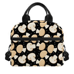 Champignon Mushroom Pattern Print Insulated Lunch Bag