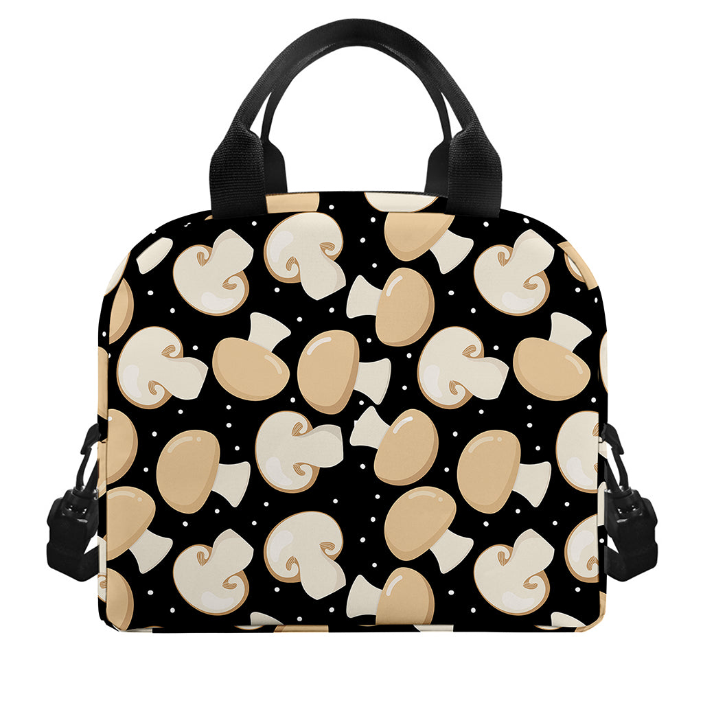 Champignon Mushroom Pattern Print Insulated Lunch Bag