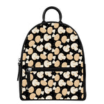 Champignon Mushroom Pattern Print Leather Backpack