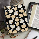 Champignon Mushroom Pattern Print Leather Bible Cover