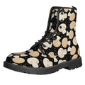 Champignon Mushroom Pattern Print Lace-Up Boots