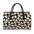 Champignon Mushroom Pattern Print Leather Duffel Bag