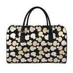Champignon Mushroom Pattern Print Leather Duffle Bag