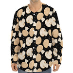 Champignon Mushroom Pattern Print Long Sleeve Baseball Jersey