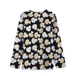 Champignon Mushroom Pattern Print Long Sleeve Short Coat
