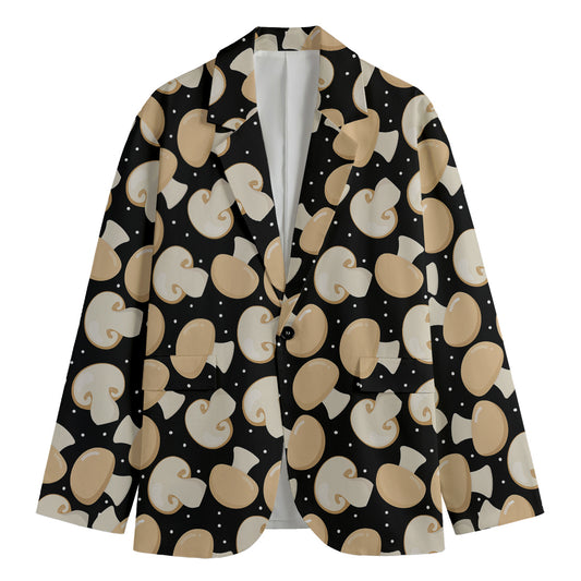 Champignon Mushroom Pattern Print Men's Blazer