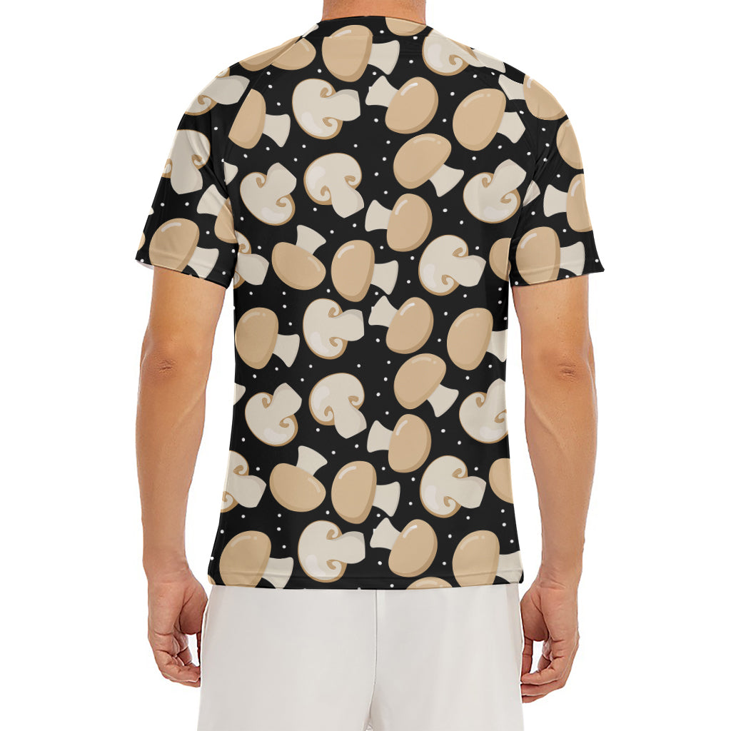 Champignon Mushroom Pattern Print Men's Short Sleeve Rash Guard