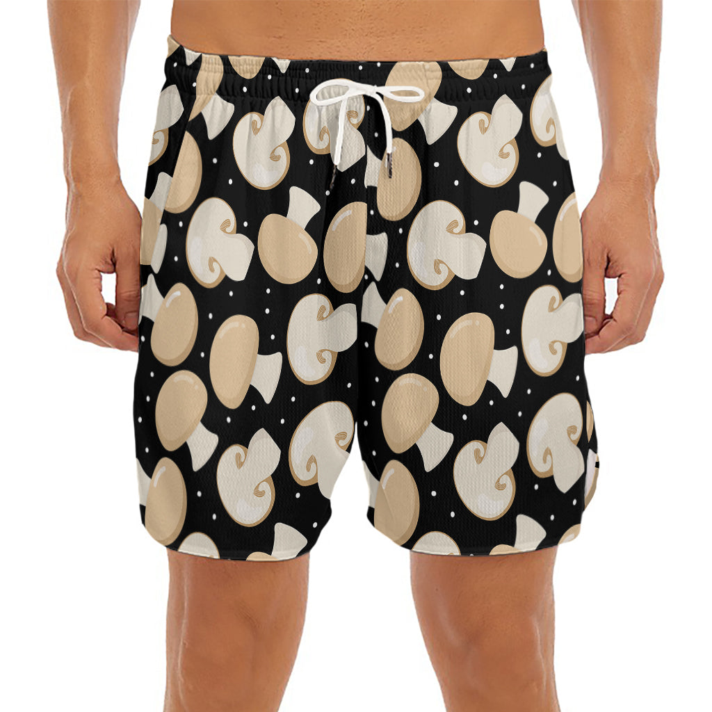 Champignon Mushroom Pattern Print Men's Split Running Shorts