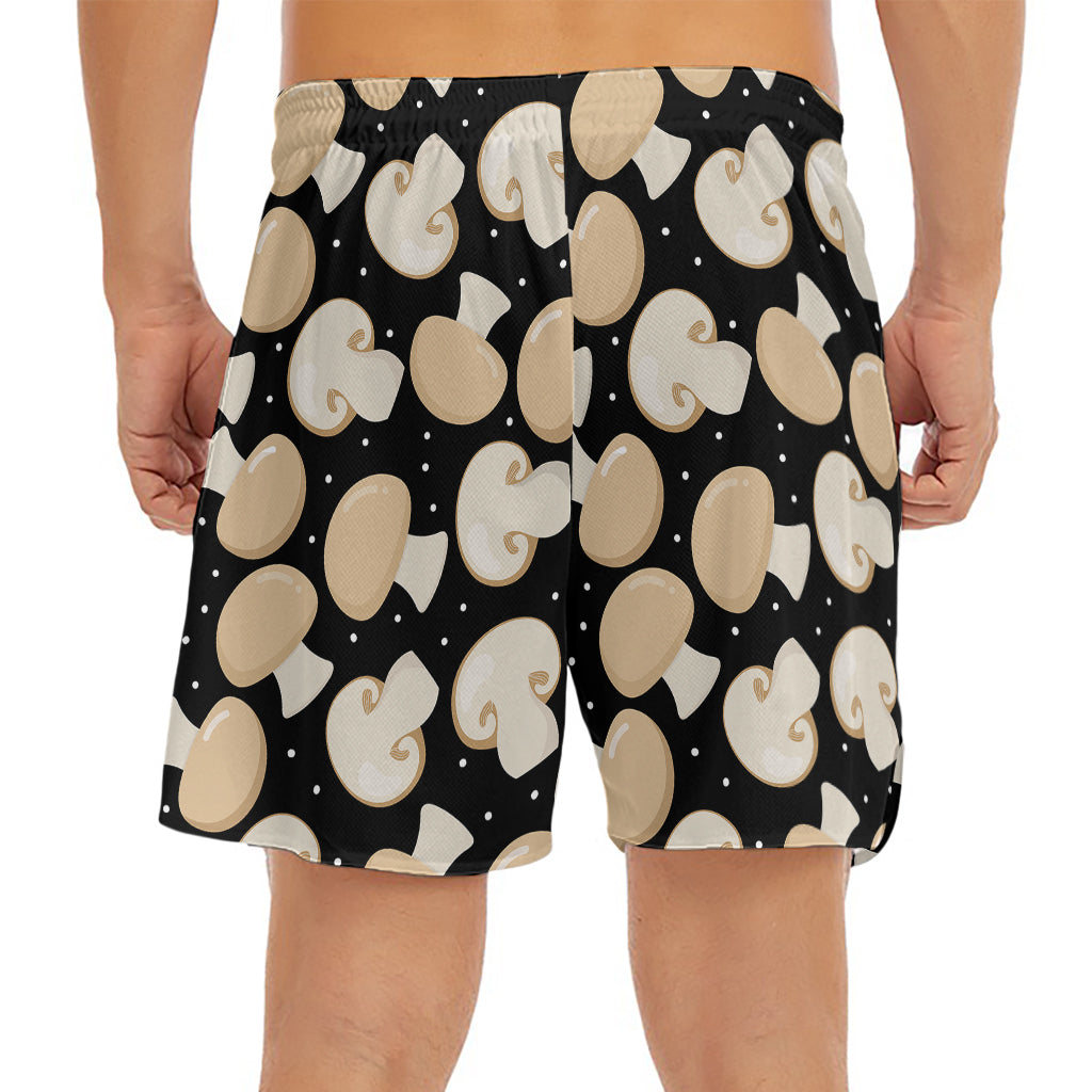 Champignon Mushroom Pattern Print Men's Split Running Shorts